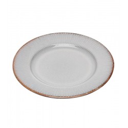 Prato Avulso Sobremesa 20,5cm De Cerâmica Linear Cinza